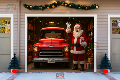 Santa’s Classic Ride – Christmas Garage Door Cover