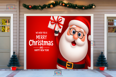 Regalo sorpresa de Papá Noel: Cubierta navideña para puerta de garaje 