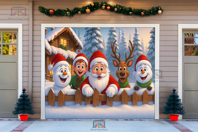 Santa’s Happy Crew – Christmas Garage Door Cover