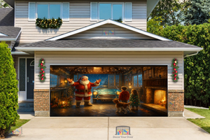 Santa’s Magical Garage Arrival - Garage Door Cover.