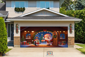 Santa’s Warm Welcome – Christmas Garage Door Cover