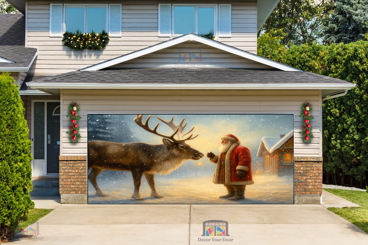 Santa’s Winter Bond – Christmas Garage Door Cover