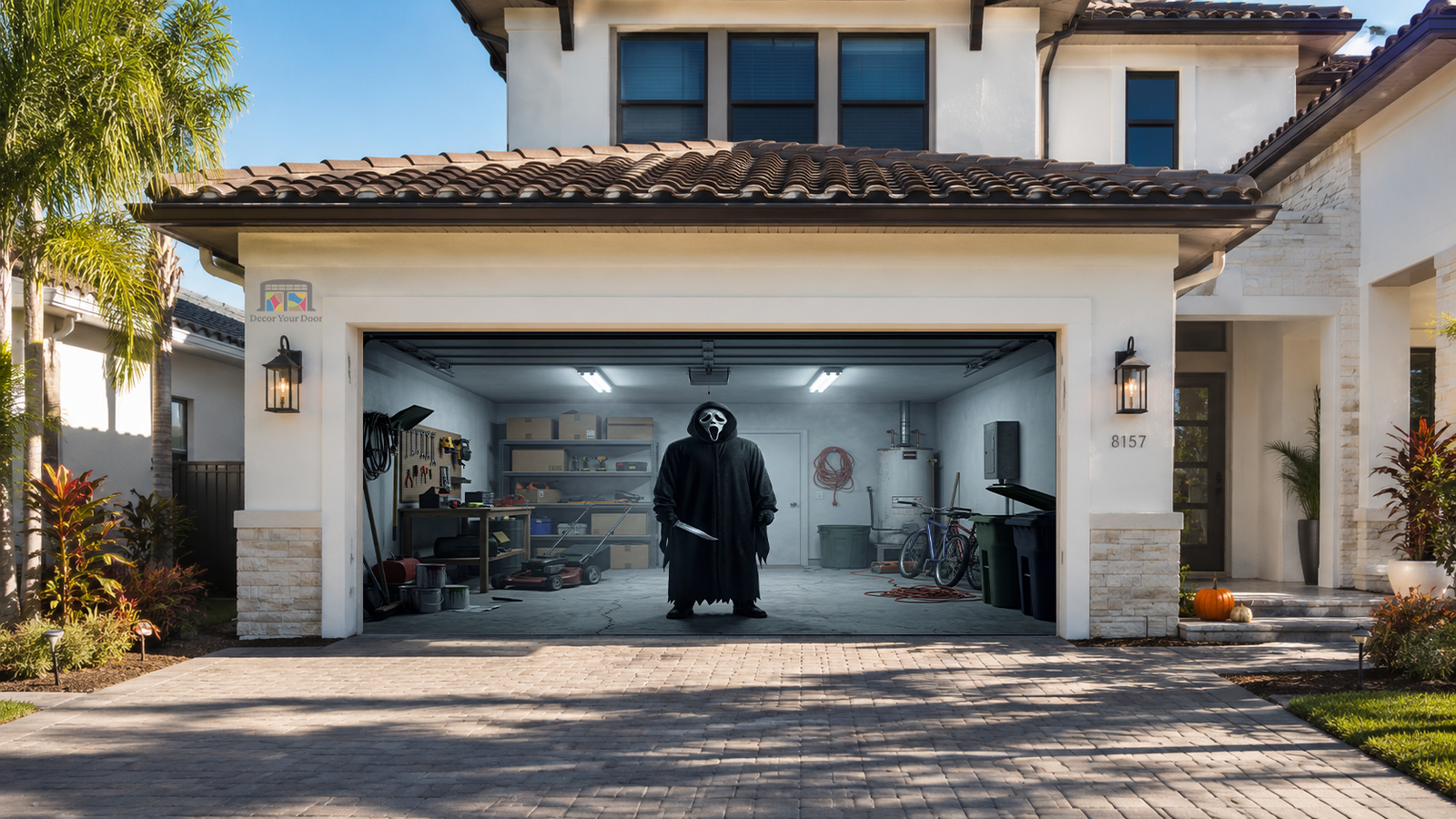 Garage door after Decor Your Door cover installed