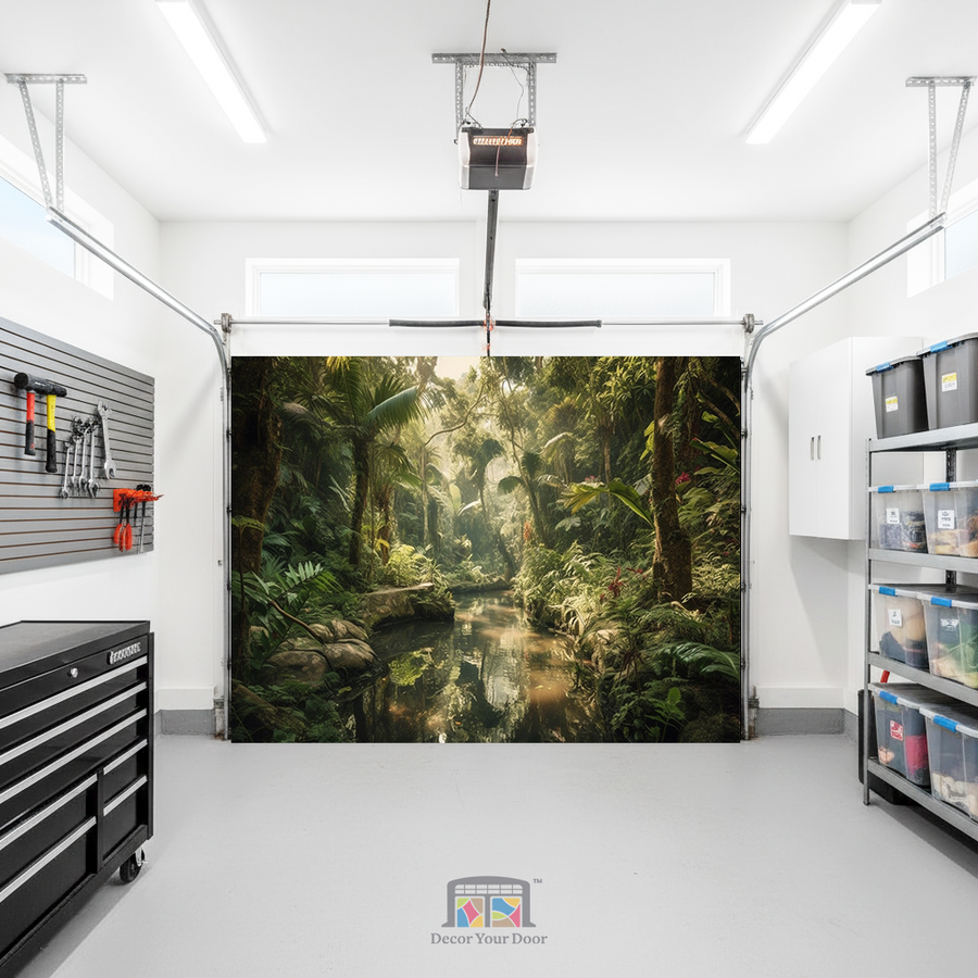 Serenity Jungle Stream – Interior Garage Door Cover