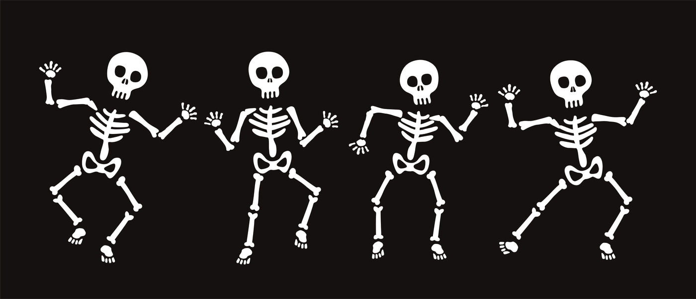 Set of Skeleton Halloween Garage Door Cover Banner Backdrop