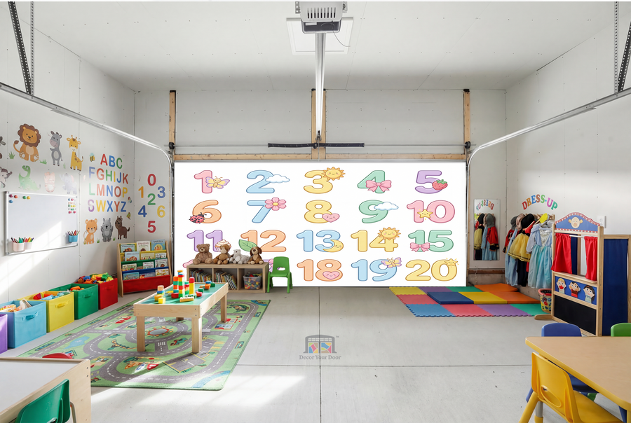 Sweet Numbers 1–20 Learning – Interior Garage Door Cover