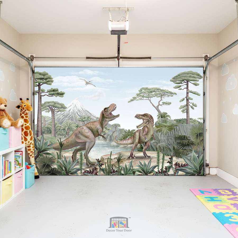 T-Rex Showdown – Interior Garage Door Cover