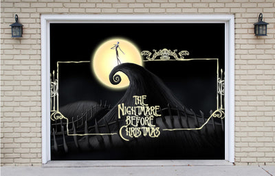 The Nightmare Before Christmas Full Moon Black Garage Door Cover Banner Wrap