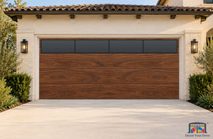 Walnut Ribbon Modern Printed Garage Door Cover