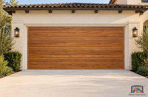 Teak Louver Retreat Printed Garage Door Cover