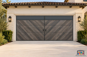 Smoked Ash Chevron Printed Garage Door Cover
