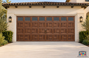 Chestnut Basketweave Estate Printed Garage Door Cover
