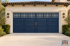 Midnight Navy Hamptons Printed Garage Door Cover