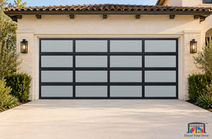 Black Frosted Glass Gallery Printed Garage Door Cover
