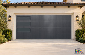 Charcoal Ribbed Loft Printed Garage Door Cover