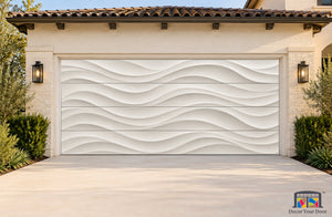 Porcelain Wave Printed Garage Door Cover