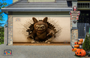 Lona publicitaria para puerta de garaje Labubu Wall Break