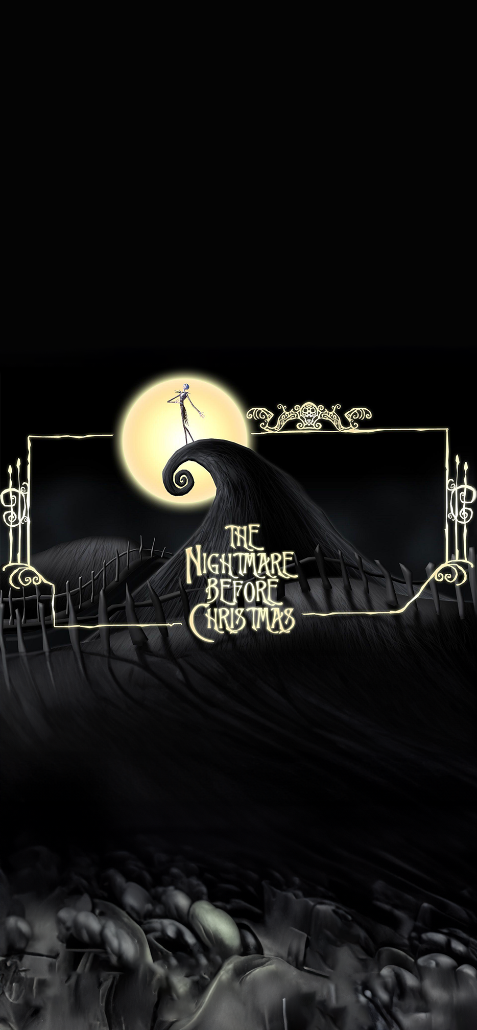 The Nightmare Before Christmas Full Moon Black Front Door Cover Banner Wrap