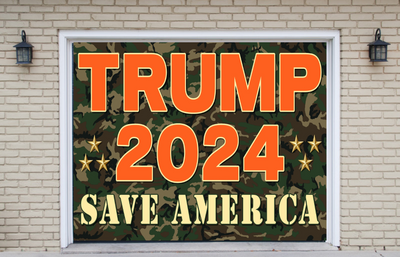 Trump 2024 Save America Again Orange Garage Door Cover Wrap Banner Decoration