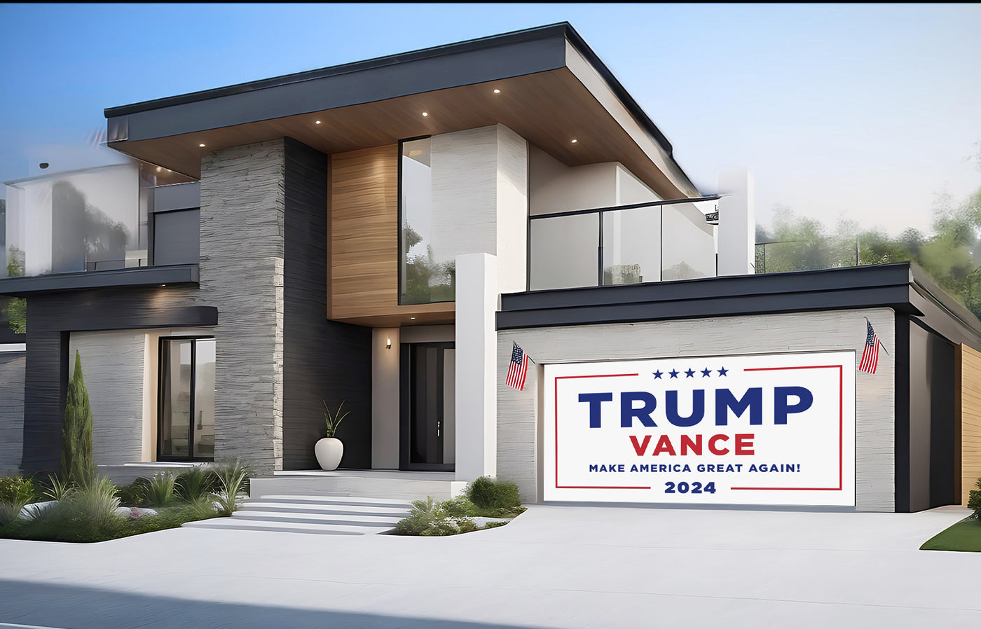 Trump Vance Make America Great Again Garage Door Cover Wrap Backdrop