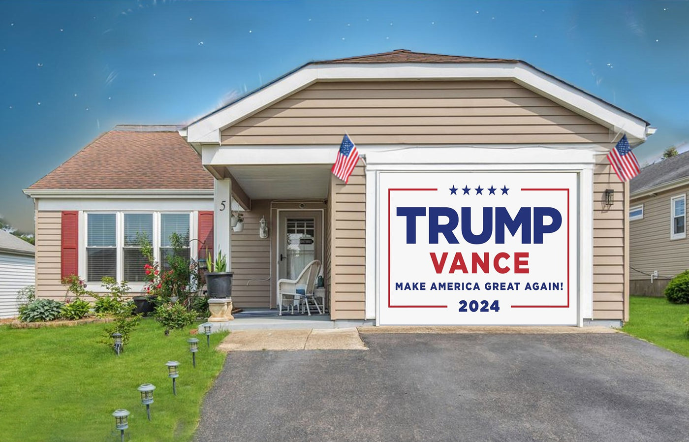 Trump Vance Make America Great Again Garage Door Cover Wrap Backdrop