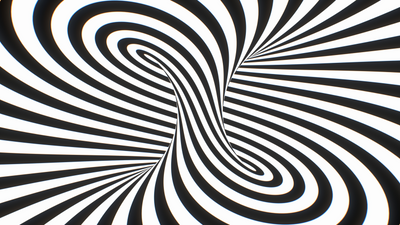Twisted Black White Hypnotic Optical Illusion Psychedelic Stripes Garage Door Cover Wrap