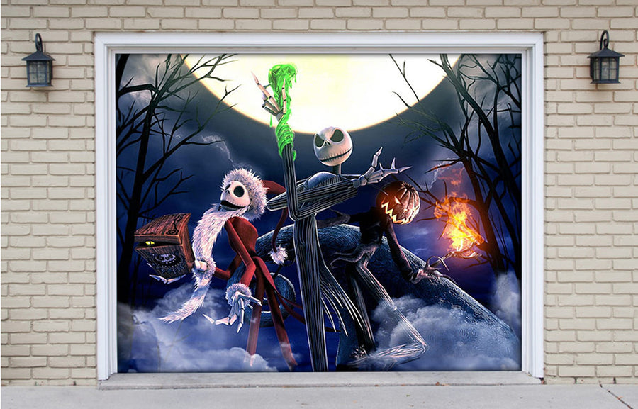 Desata la oscuridad: El extraño mundo de Jack. Vinilo para puerta de garaje.