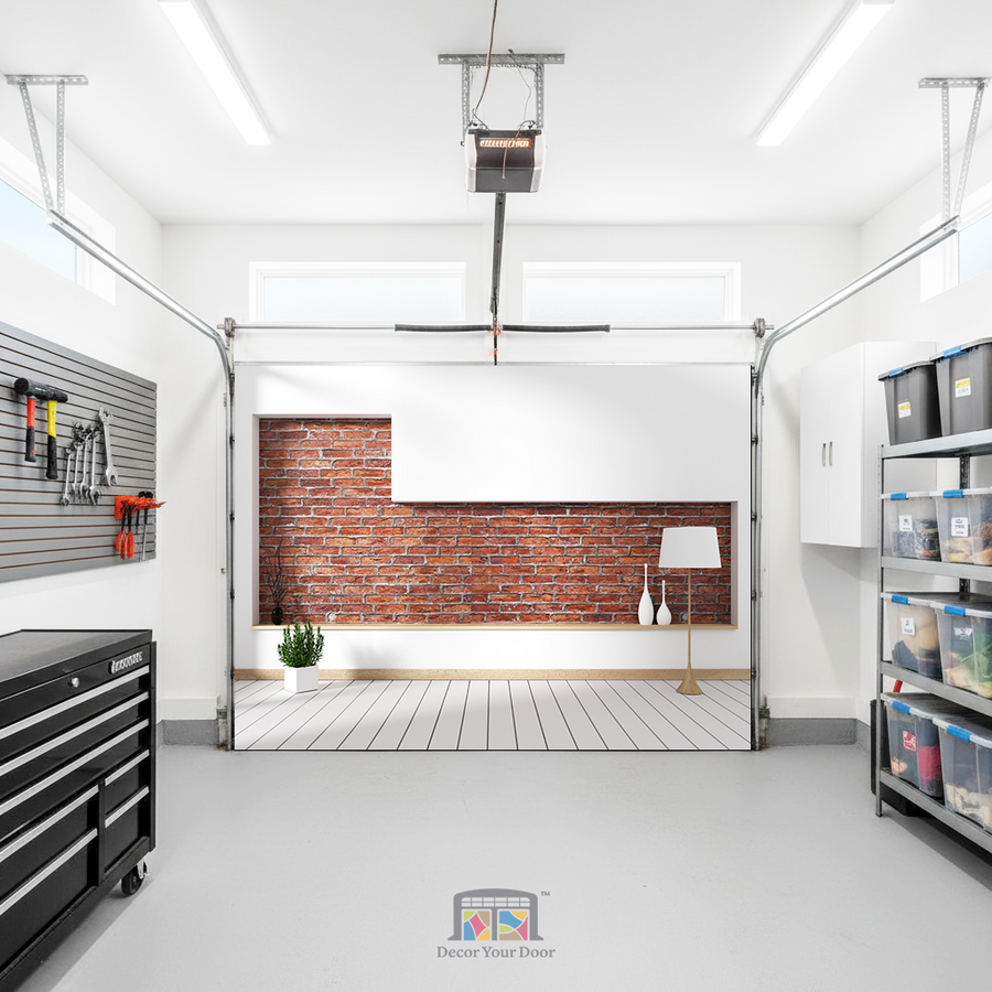 Urban Brick Display – Interior Garage Door Cover