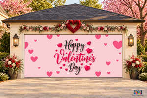 Sweet Pink Hearts Valentine's Day Garage Door Cover