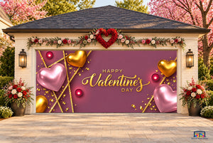 Mural decorativo para puerta de garaje con diseño de Feliz Día de San Valentín (Diseño #13)