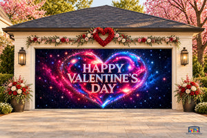 Mural decorativo para puerta de garaje con diseño de Feliz Día de San Valentín (Diseño #23)