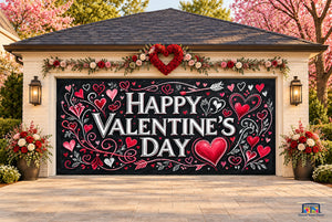Valentinsdag – garageportovertræk (design nr. 27)