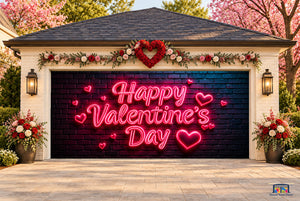 Neon Love Valentine's Day Garage Door Cover