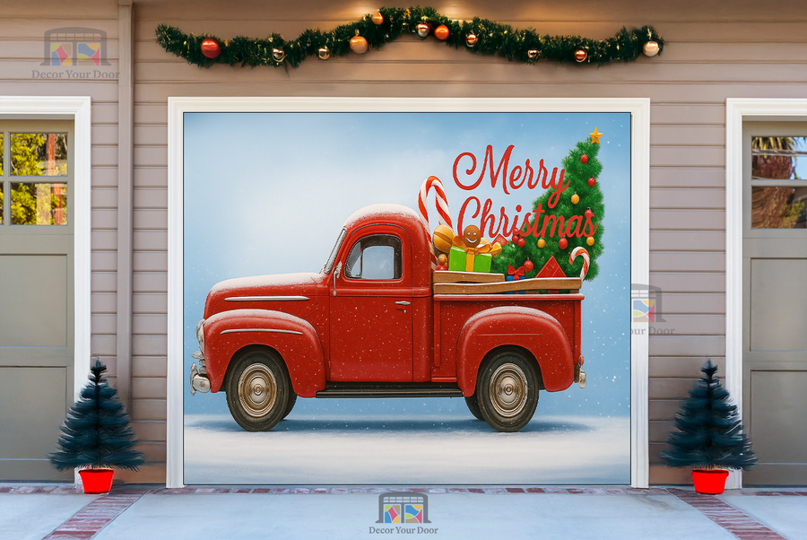 Vintage Christmas Delivery – Garage Door Cover