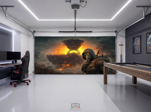 Wasteland Sentinel – Game Room Interior Garage Door Cover