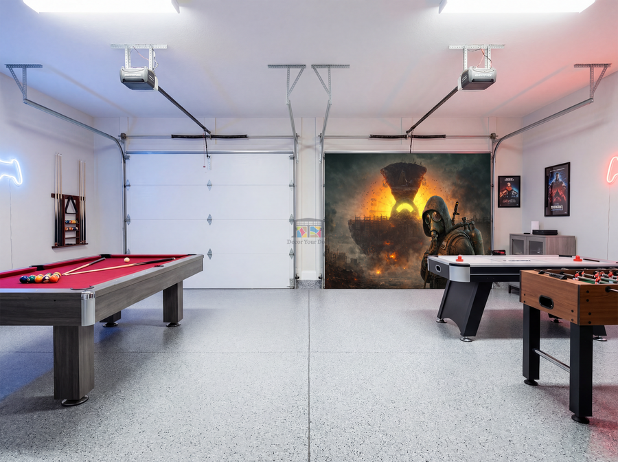 Wasteland Sentinel – Game Room Interior Garage Door Cover