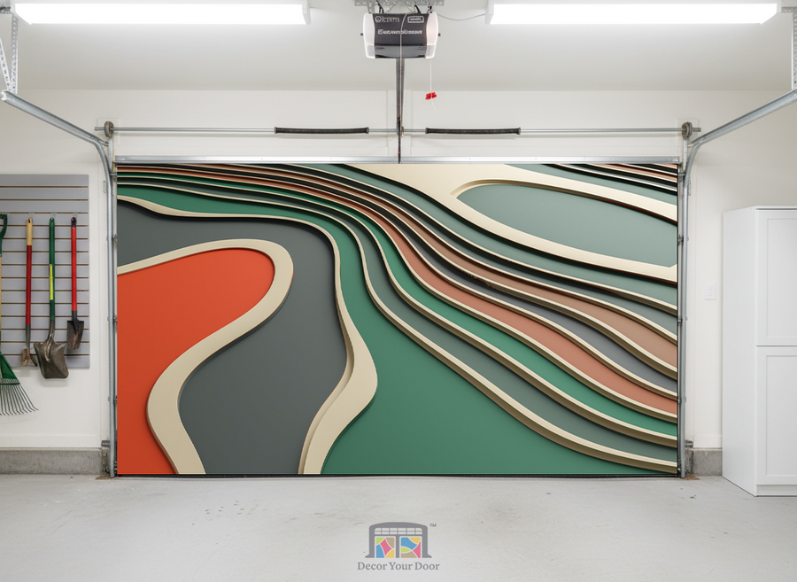 Waves of Modernity – Interior Garage Door Cover
