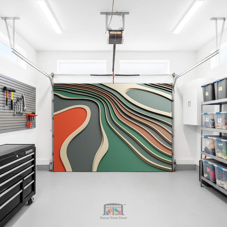 Waves of Modernity – Interior Garage Door Cover