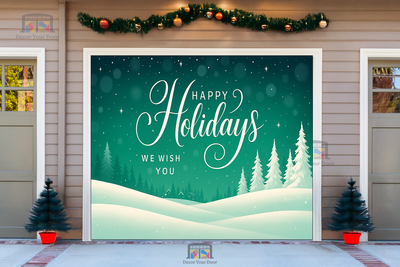 Winter Whispers – Happy Holidays Garage Door Cover
