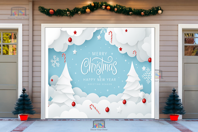 Winter Wishes – Merry Christmas Garage Door Cover