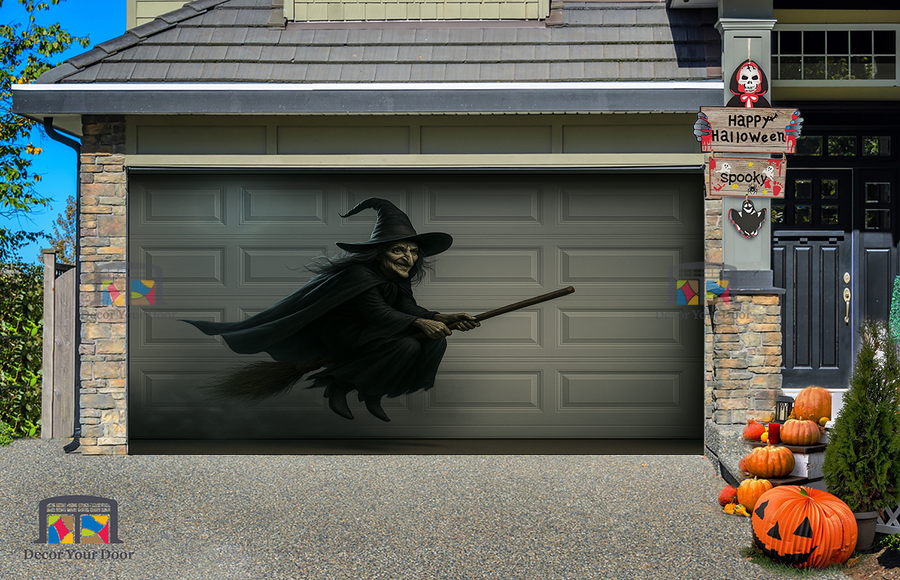 Witch Over the Driveway - Garage Door Cover