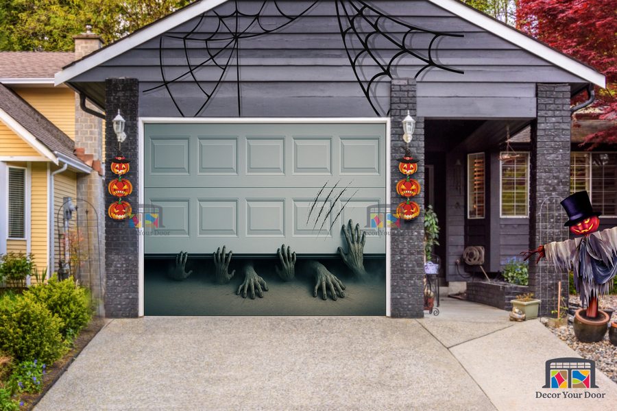 Manos de zombi gateando - Cubierta para puerta de garaje