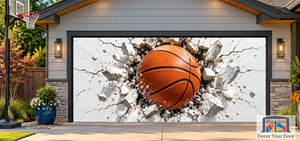 Basketball Breakthrough Garage Door Cover