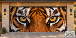 Amber Tiger Eyes Garage Door Cover