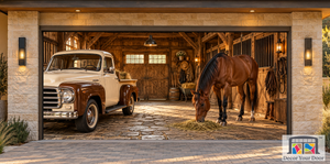 Rustic Horse Garage Door Cover
