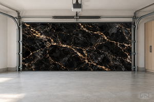 Black Gold Luxe Marble | Interior Garage Door Cover