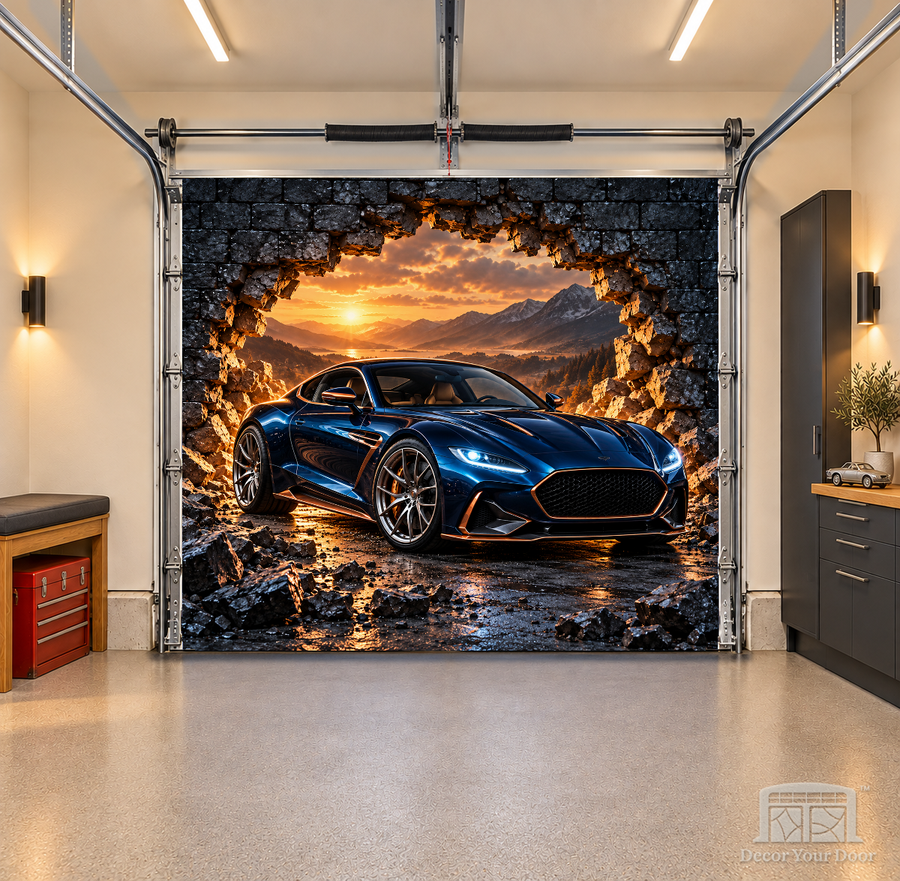Midnight GT Breakthrough interior garage door cover — OneCar front