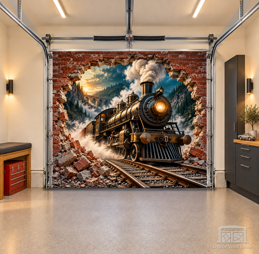 Steam Express Breakthrough interior garage door cover — OneCar front