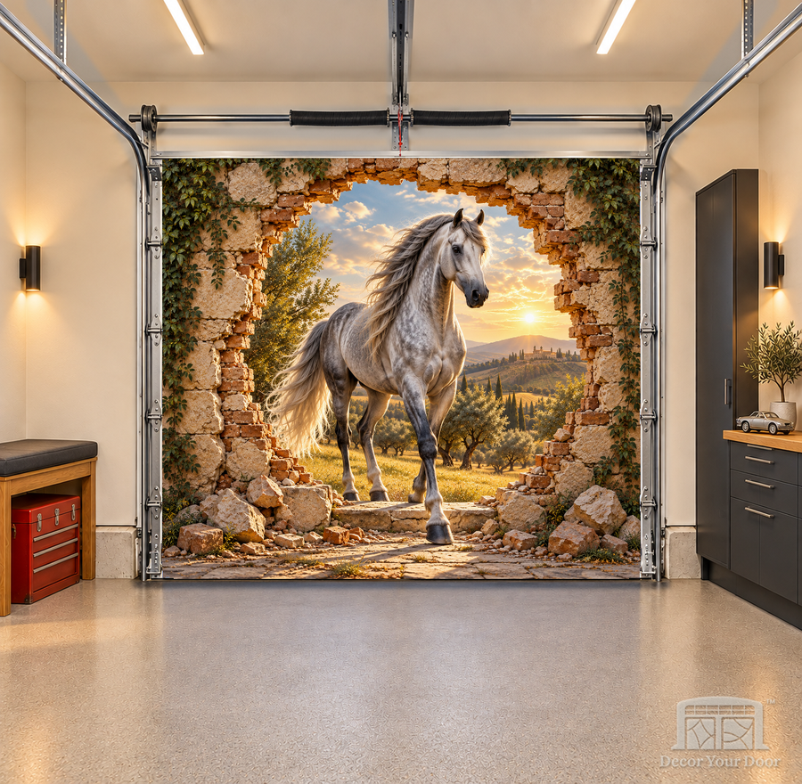 Silver Stallion Escape interior garage door cover — OneCar front