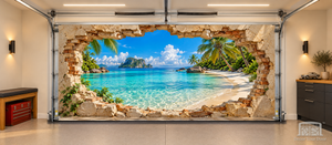 Tropical Lagoon Escape – Interior Garage Door Cover